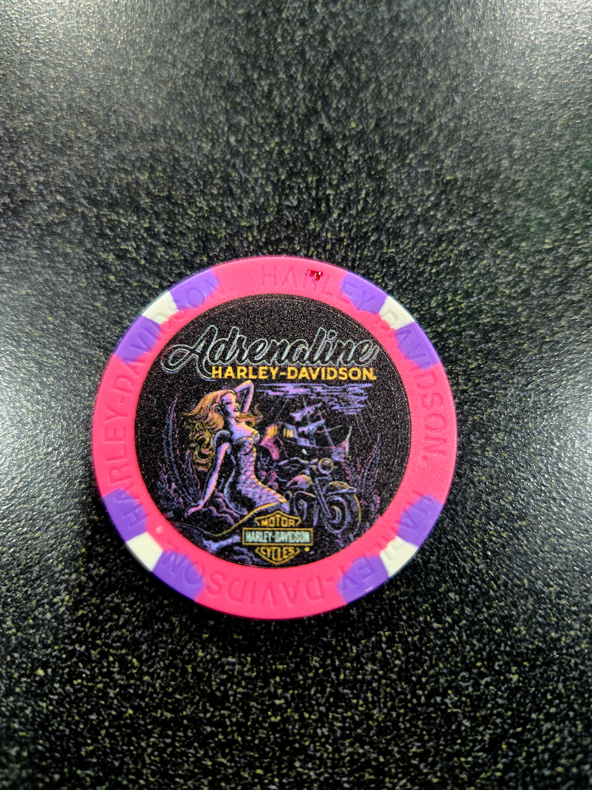 PINK MERMAID ADRENALINE HARLEY-DAVIDSON POKER CHIP