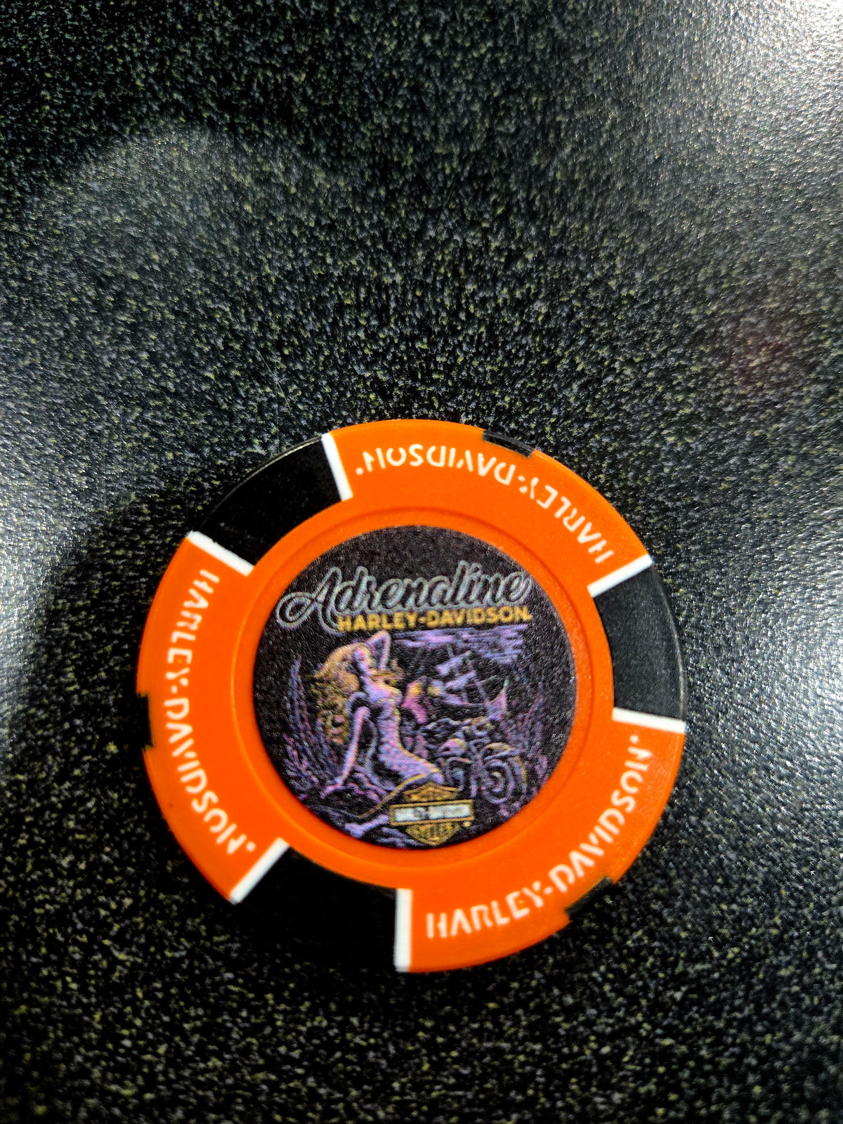 ORANGE MERMAID ADRENALINE HARLEY-DAVIDSON POKER CHIP