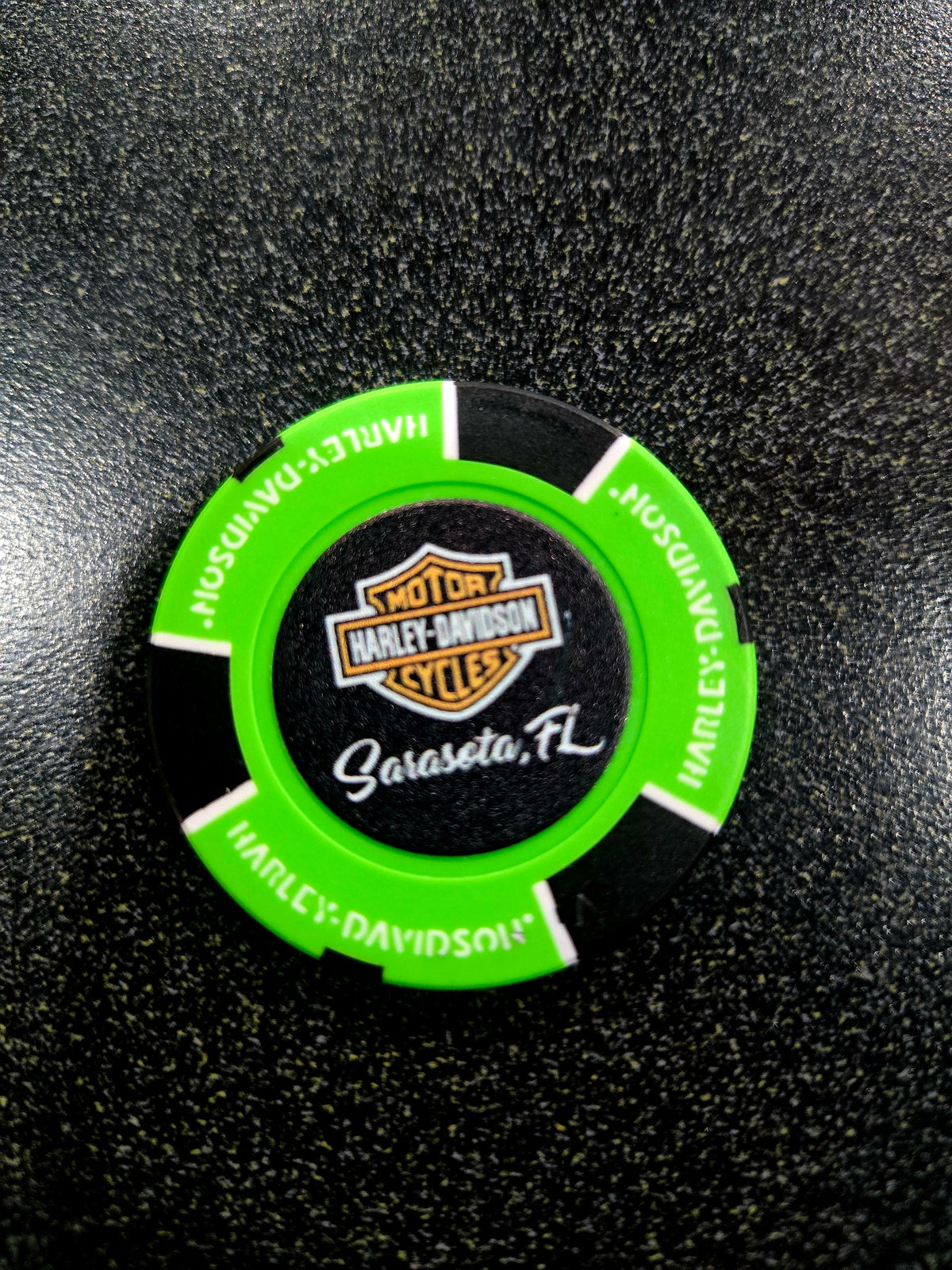 GREEN MERMAID ADRENALINE HARLEY-DAVIDSON POKER CHIP