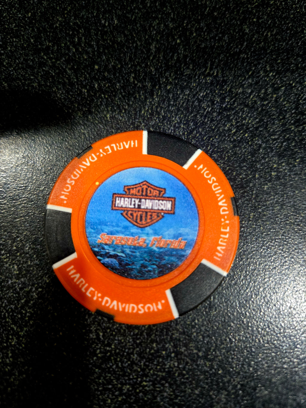 ORANGE MARINE ADRENALINE HARLEY-DAVIDSON POKER CHIP