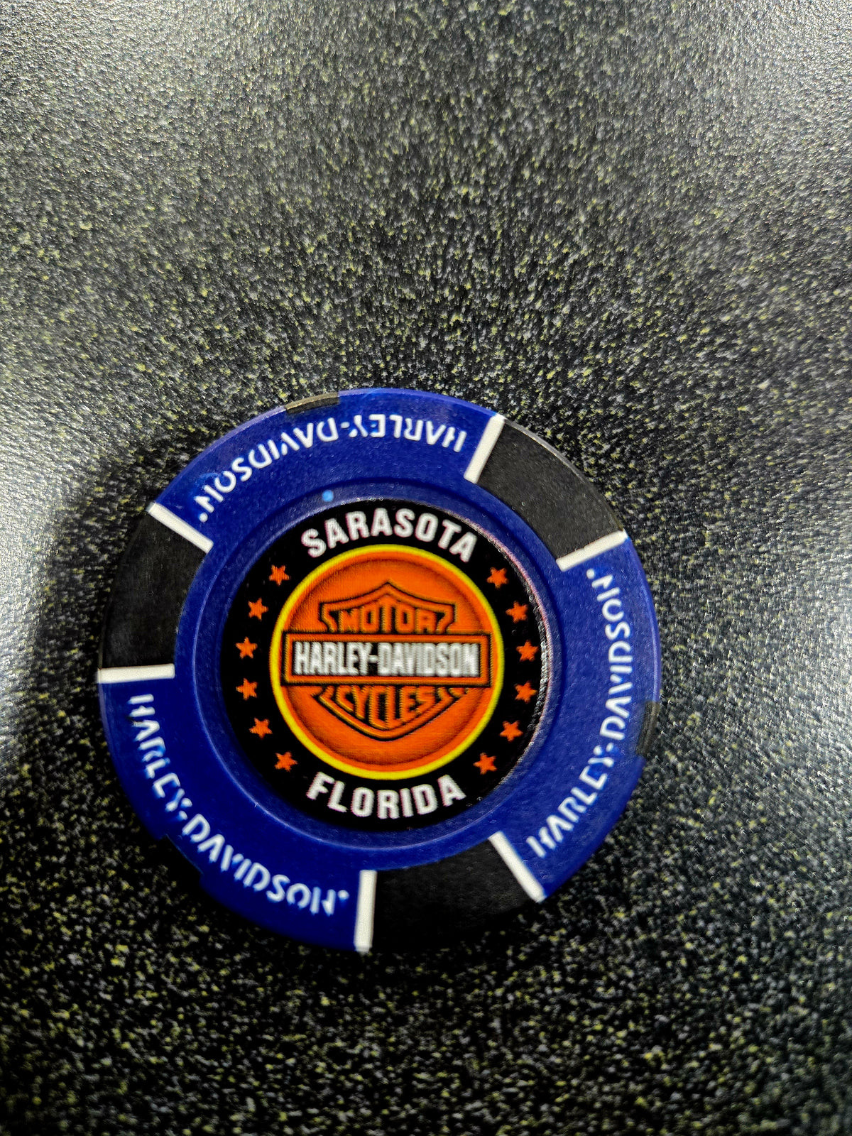 DARK BLUE SIESTA KEY ADRENALINE HARLEY-DAVIDSON POKER CHIP