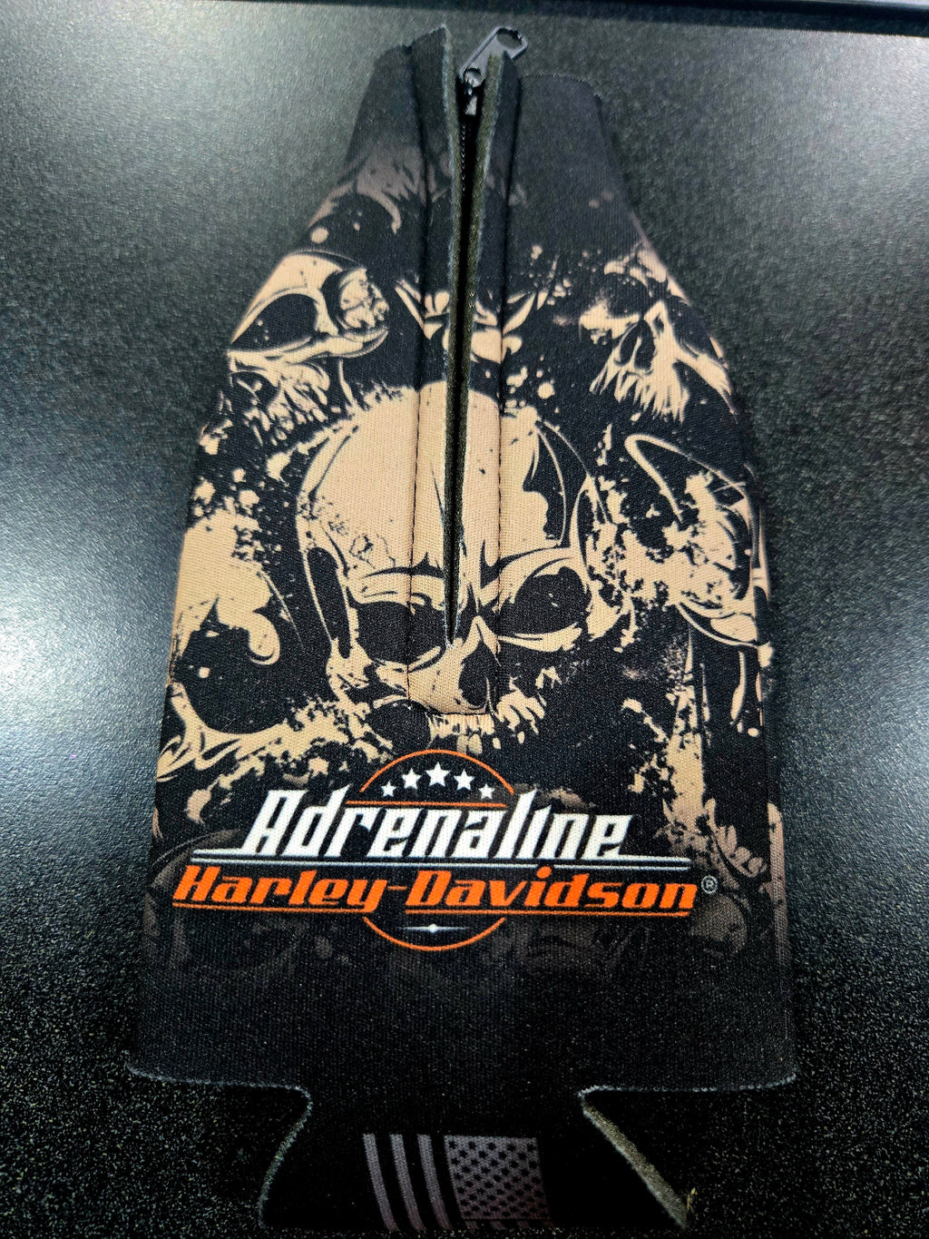 ADRENALINE HARLEY-DAVIDSON BOTTLE ZIP KOOZIE