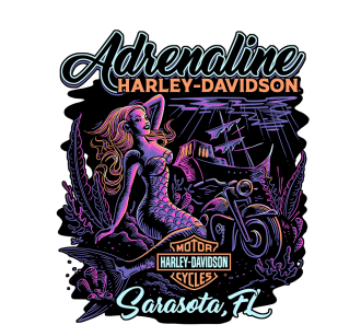 PINK MERMAID ADRENALINE HARLEY-DAVIDSON POKER CHIP