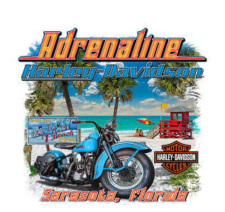 LIGHT BLUE SIESTA KEY ADRENALINE HARLEY-DAVIDSON POKER CHIP